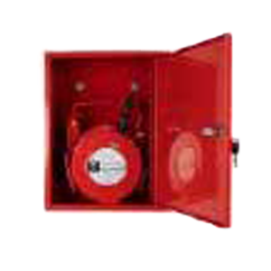 DSPA5 CABINET | Cabina de metal rojo con llave para contener un DSPA 5